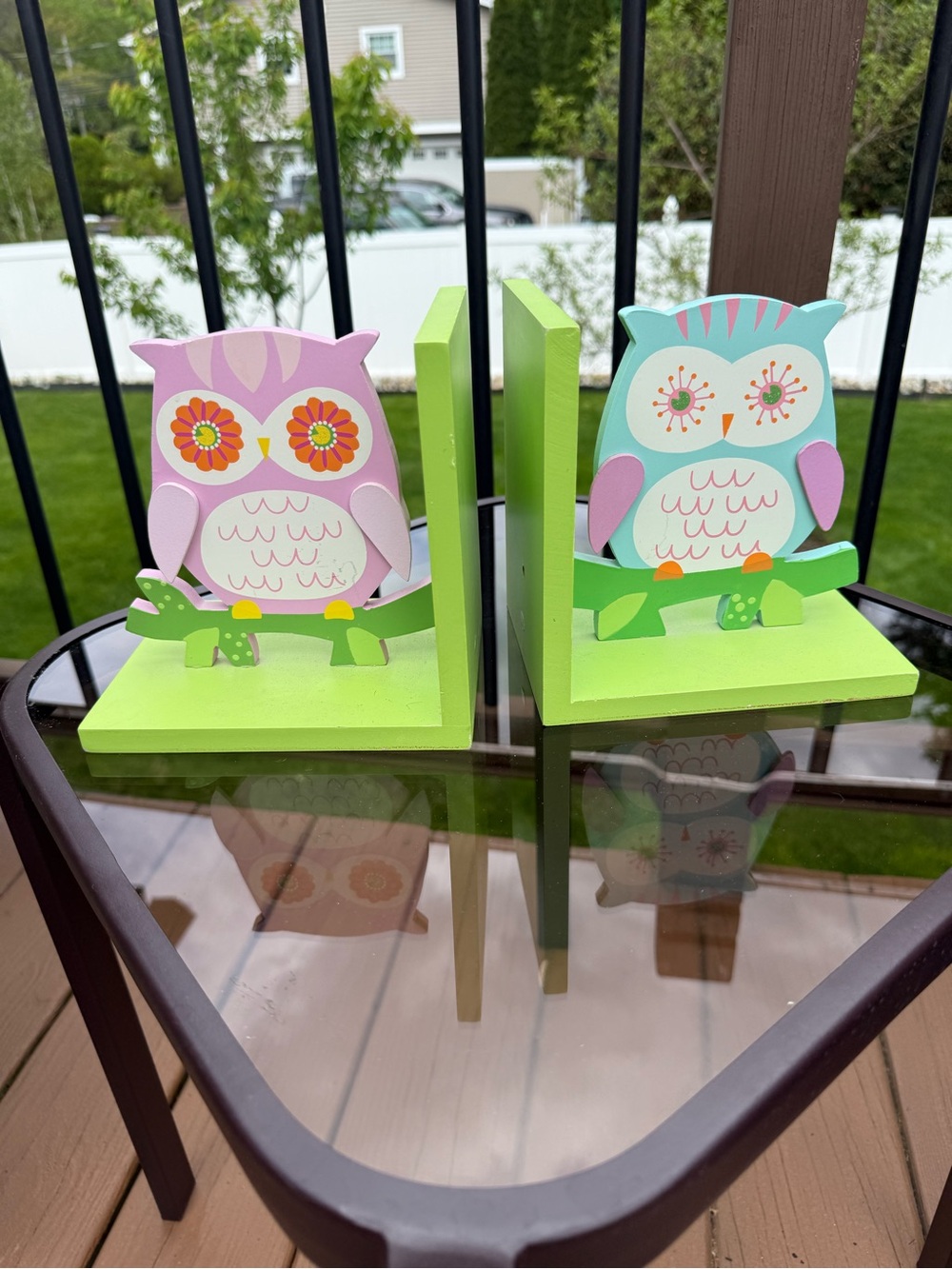 Cute Pastel Owl Bookends - Pink & Aqua